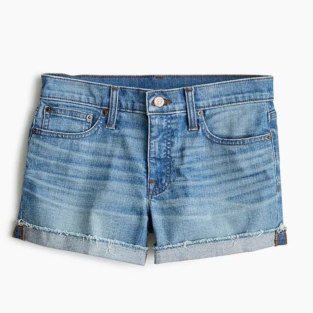 J. Crew Midrise Denim Short in Light Wash